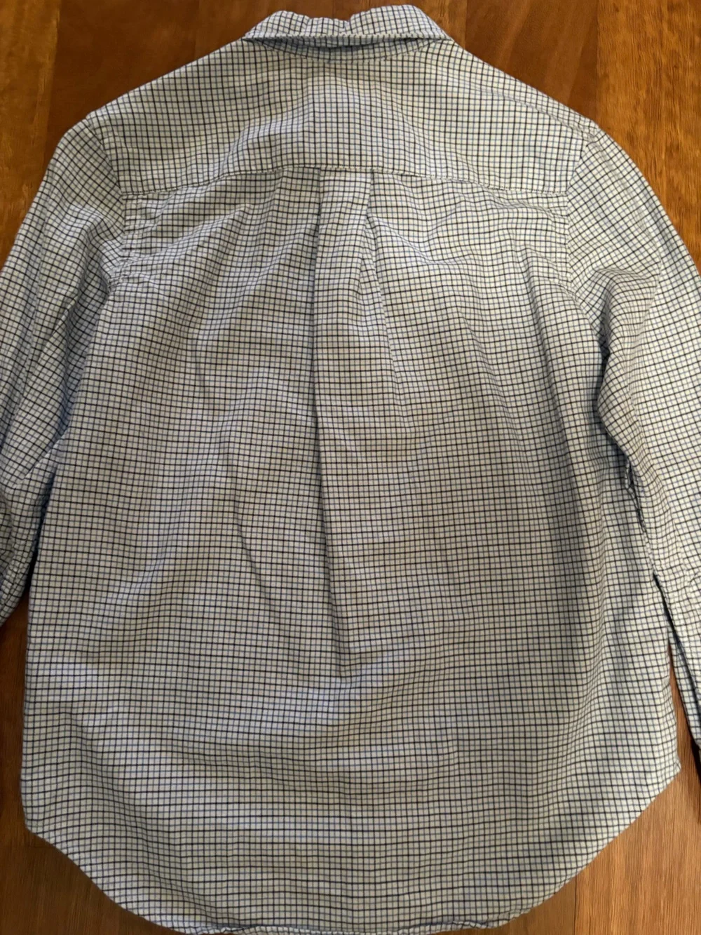 Ralph Lauren White & Navy Check Button-Down Shirt Boys Size 10/12